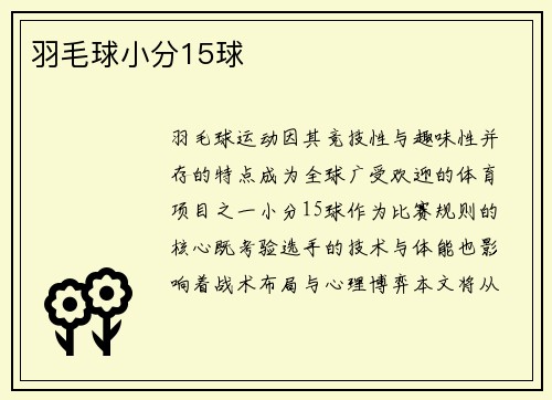 羽毛球小分15球